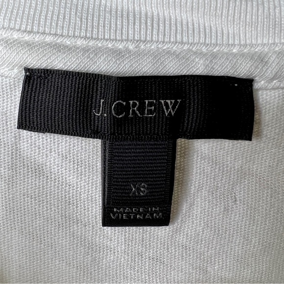 J CREW White Swimmers Tee with Glitter Accents - H7879 - Sz XS - Picture 4 of 13